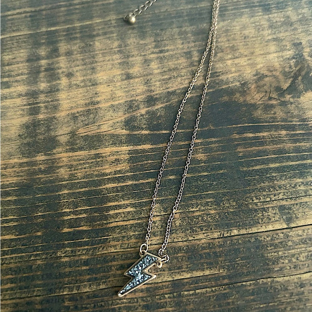 Druzy Lightning Bolt Necklace